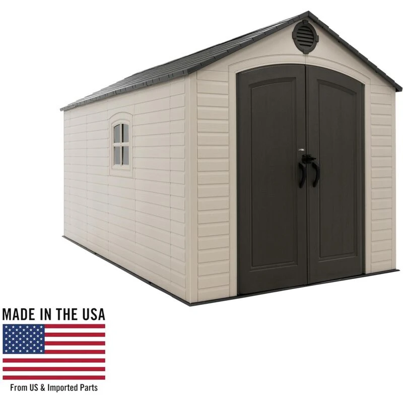 Image of Lifetime Products 8' x 15' Outdoor Storage Shed, Brown 60394