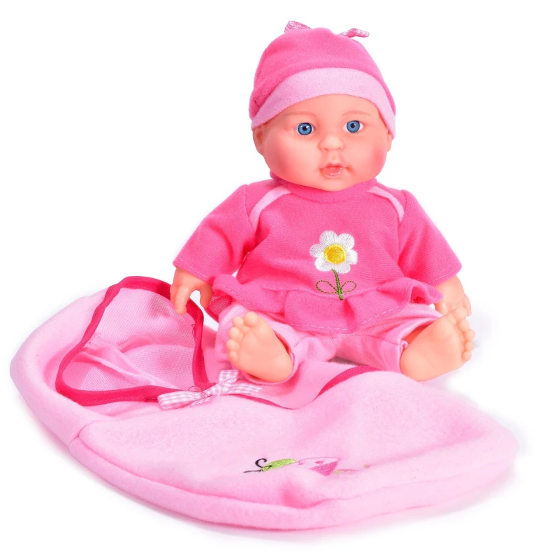 Image of Kandytoys 9 Vinyl Baby Doll with Carry Bag Dolls 24 x 24 x Pink 41367306000