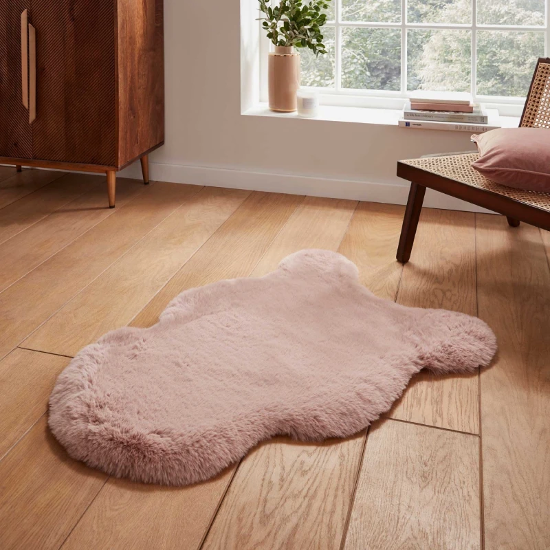 Image of Super Teddy Sheepskin Rug Pink