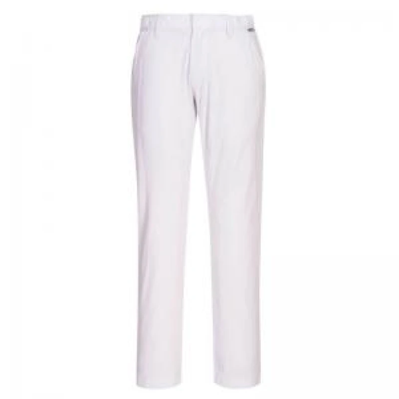 Image of Portwest Mens Stretch Slim Chino Trousers S232WHR40 Colour: White