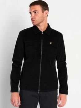 Image of Lyle & Scott Cord Zip Through Overshirt - Black