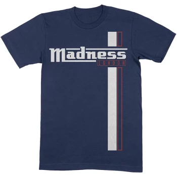 Image of Madness - Stripes Unisex Large T-Shirt - Blue