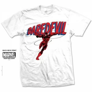 Image of Marvel Comics Daredevil Logo Mens White T Shirt Small
