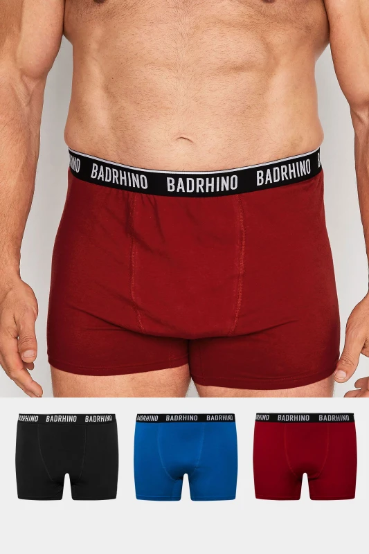 Image of BadRhino BadRhino Men 3 Pack Boxers in Black Size: 5-6X-Large Black 5-6XL Male 5059738955309