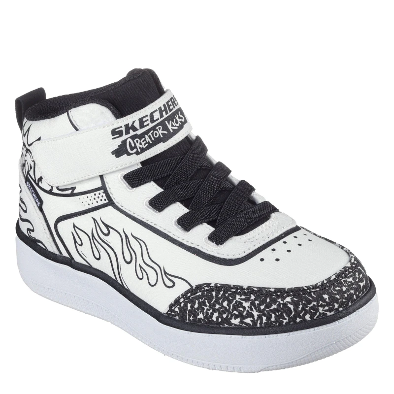 Image of Skechers High Top Gore & Strap Sneaker Low-Top Trainers Unisex Kids White/Black unisex 3 (36)