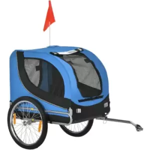 Image of PawHut Pet Trailer Fold Bike Dog Bicycle Stroller Double Wheel Removable Cover