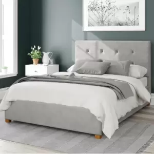 Image of Presley Plush Velvet Ottoman Bed Frame Velvet Silver (Grey)