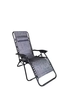 Image of Luxury Zero Gravity Garden Relaxer Chair / Sun Lounger - Grey
