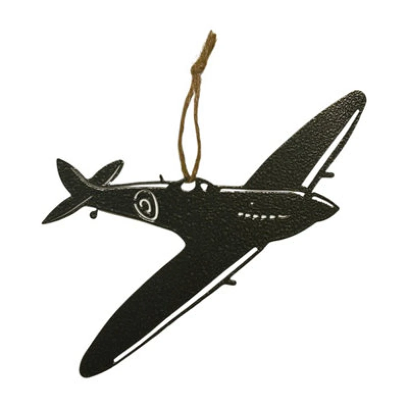 Image of Poppy Forge Hanging Spitfire Garden Art - W23 X H18cm - Black