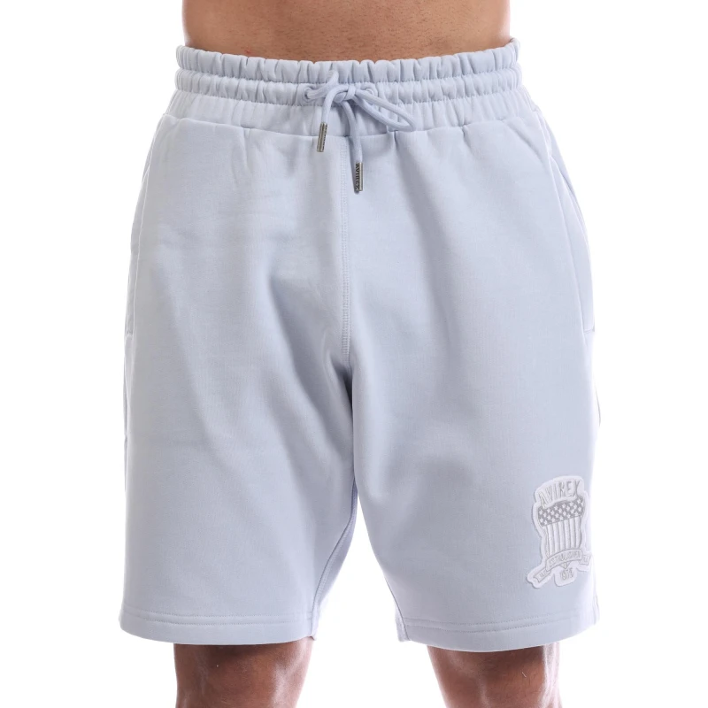 Image of Avirex Mens Sunny Fleece Jogger Shorts Sky Blue male X Small