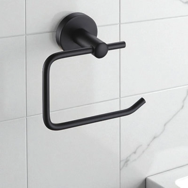 Image of Showerdrape Modernity Black Steel Wall Mounted Toilet Roll Holder