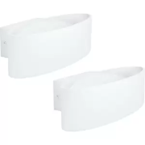 Image of 2 PACK Wall Light Colour White Shade Transparent Plastic Bulb LED 10W Included