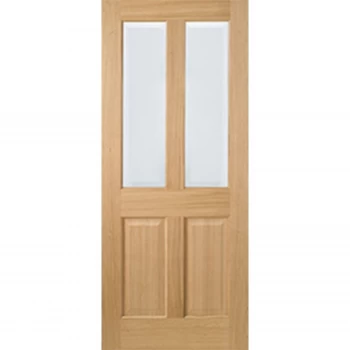 Image of Richmond Internal Prefinished Oak 2 Panel 2 Lite Door - 762 x 1981mm