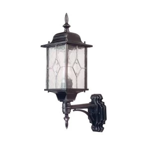 Image of 1 Light Outdoor Wall Lantern Light Black Silver IP43, E27