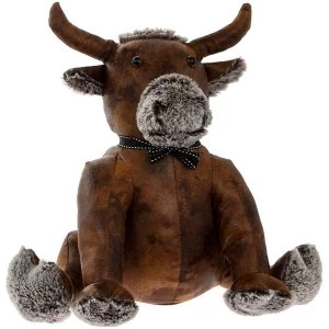 Image of Lesser & Pavey Faux Leather Bull Sitting Doorstop