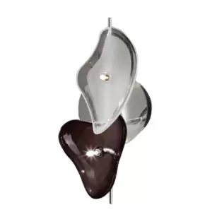 Image of Otto Ceiling/Wall 2 Light G4 Bar, Polished Chrome/Frosted Glass/Black Glass, NOT LED/CFL Compatible