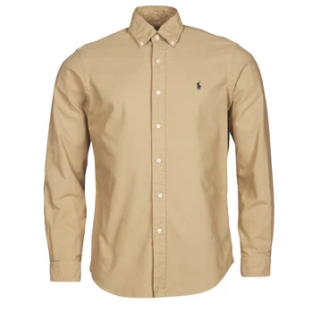 Image of Polo Ralph Lauren KAOLMA mens Long sleeved Shirt in Beige - Sizes EU S,EU M,EU L,EU XL