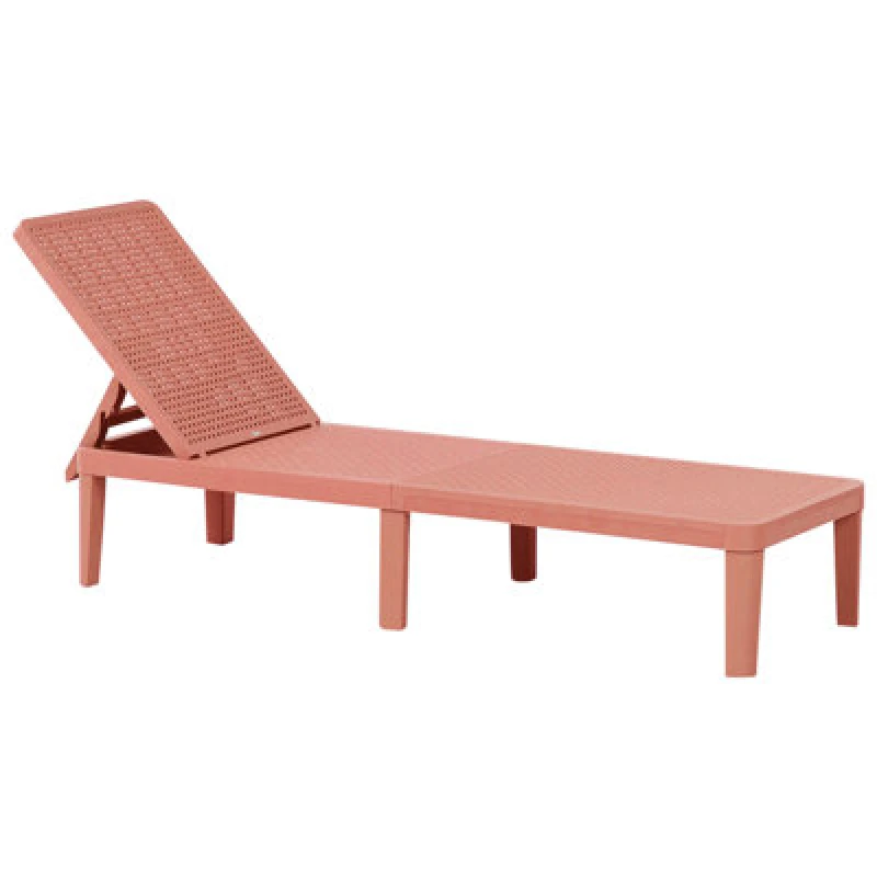 Image of Beliani Sun Lounger Ossimo Reclining Synthetic Material Red
