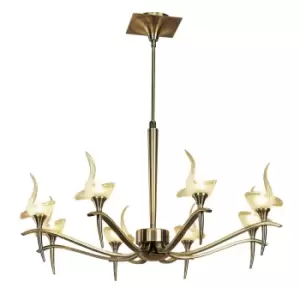 Image of Viena Telescopic Pendant Round 8 Light G9, Antique Brass
