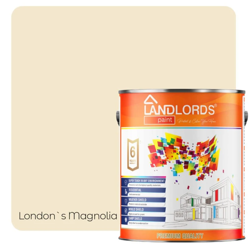 Image of Landlords Paint - Anti-Damp Paint - Damp Proof Protection For Interior Walls & Ceilings - London's Magnolia - 2.5L