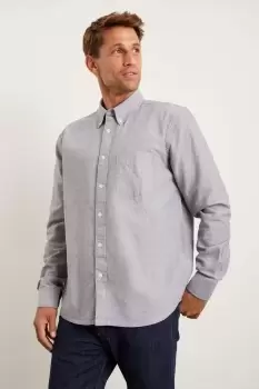Image of Charcoal Long Sleeve Plus & Tall Oxford Shirt