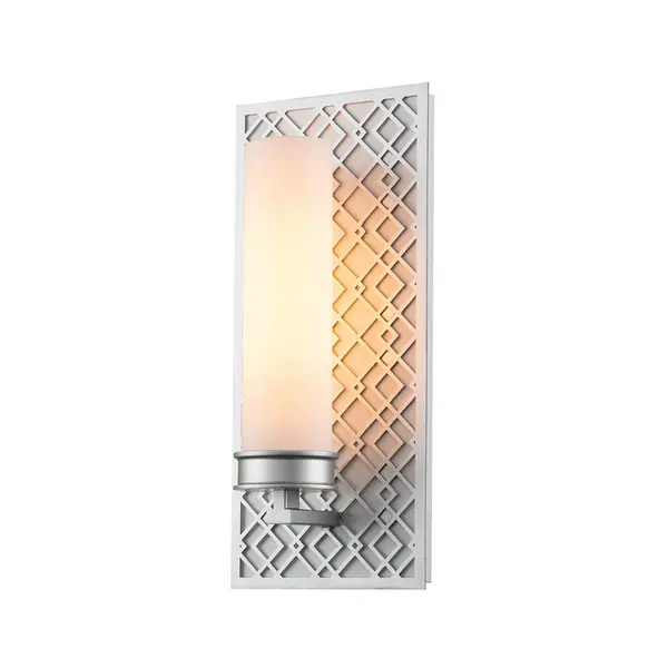 Image of Elstead Ziggy Glass Wall Light - Silver