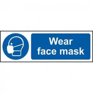 Image of Mandatory Rigid PVC Sign 600 x 200mm - Wear Face Mask