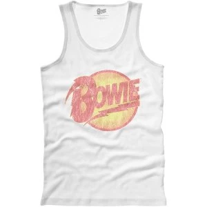 Image of David Bowie - Vintage Diamond Dogs Logo Mens Medium T-Shirt Vest - White