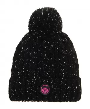 Image of Superdry Womens Gracie Cable Beanie - Black Tweed