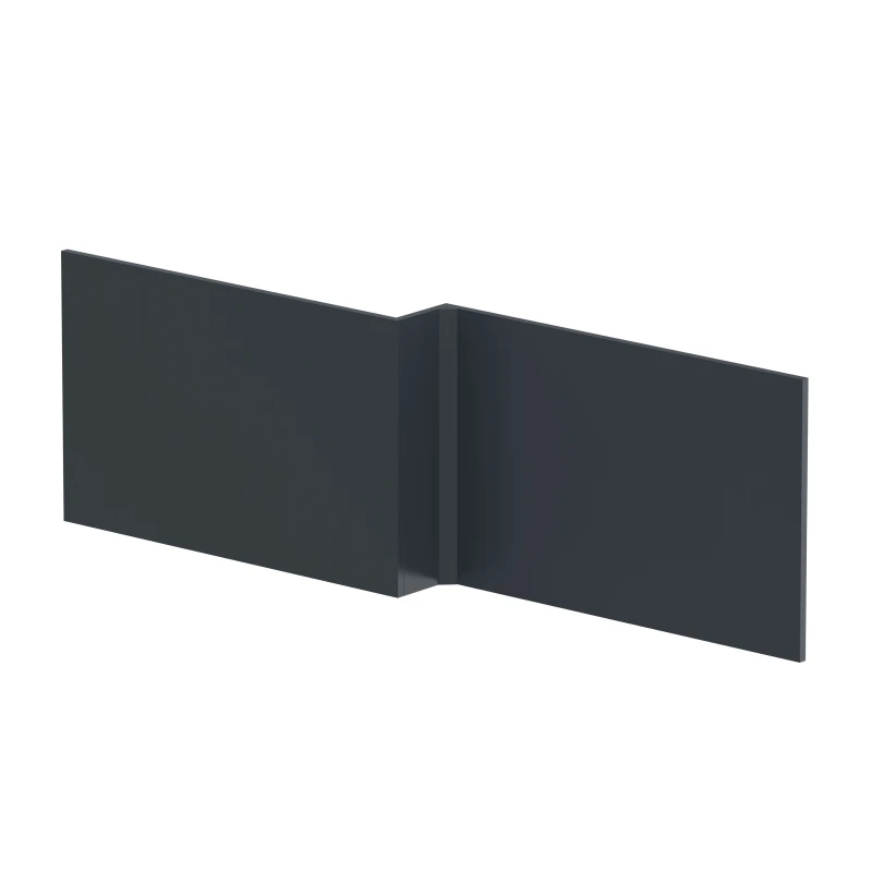 Image of Balterley Square MDF Reversible Shower Bath Front Panel Soft Black 1700mm Grey unisex