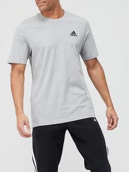 Image of adidas Small Logo T-Shirt - Medium Grey Heather Size M Men