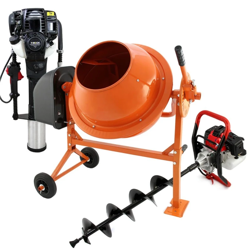 Image of Monster Racking T-Mech Earth Auger, Cement Mixer And 2 Stroke Post Driver