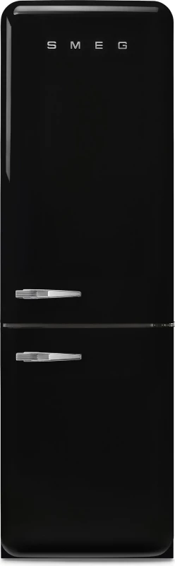 Image of Smeg 331 Litre Fifties Style Right Hand Hinge 70/30 Fridge Freezer - Black FAB32RBL6UK Black