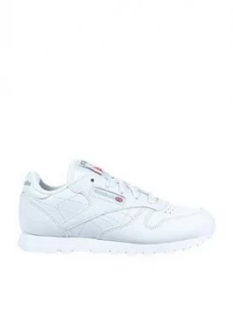 Image of Reebok Classic Leather Junior Trainer, White, Size 3