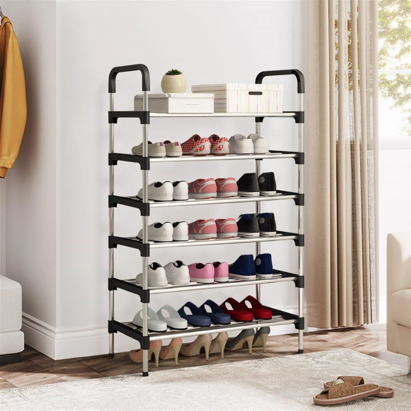 Image of Cottonfy UK 6-Tier Stackable Shoe Rack - Black XL