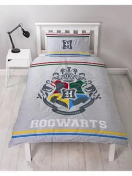 Image of Harry Potter Alumni Duvet Cover Set, Grey, Size Double