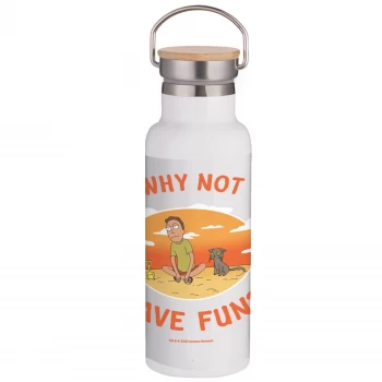 Image of Rick & Morty Why Not Have Fun? Portable Insulated Water Bottle - White