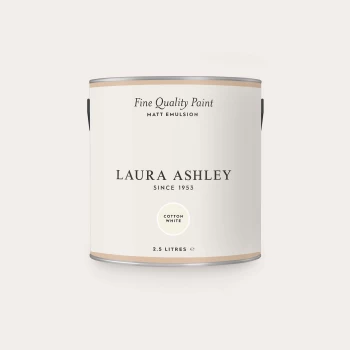 Image of Laura Ashley Matt Emulsion Paint Cotton White - 2.5L