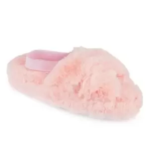 Image of Slumberzzz Womens/Ladies Crossover Slippers (UK 5-6) (Pink)