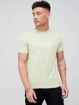 Image of Calvin Klein New York Logo T-Shirt - Light Green, Light Green, Size L, Men