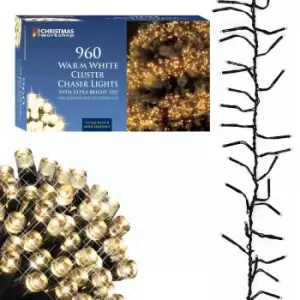 Image of Christmas Workshop 13.9m 960 LED Warm White Chaser Cluster Lights