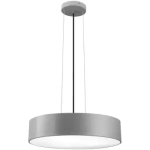 Image of Merano - Indiana 3 Light Cylindrical Pendant Ceiling Light Metal, Matt Grey Outside LED E27