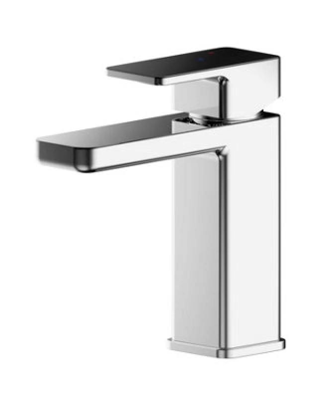 Image of Balterley Square Eco Mono Basin Mixer Tap Push Button Waste Chrome Silver