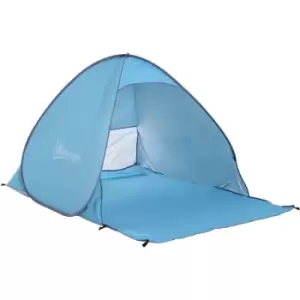 Image of Beach Tent Instant Camping Pop up Carry Case Picnic Blue Hiking - Outsunny