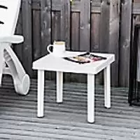 Image of OutSunny Patio End Table White 465 x 405 mm