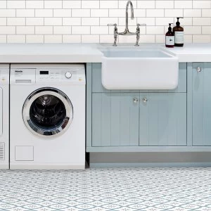 Image of Floorpops Alfama Self Adhesive Floor Tiles White