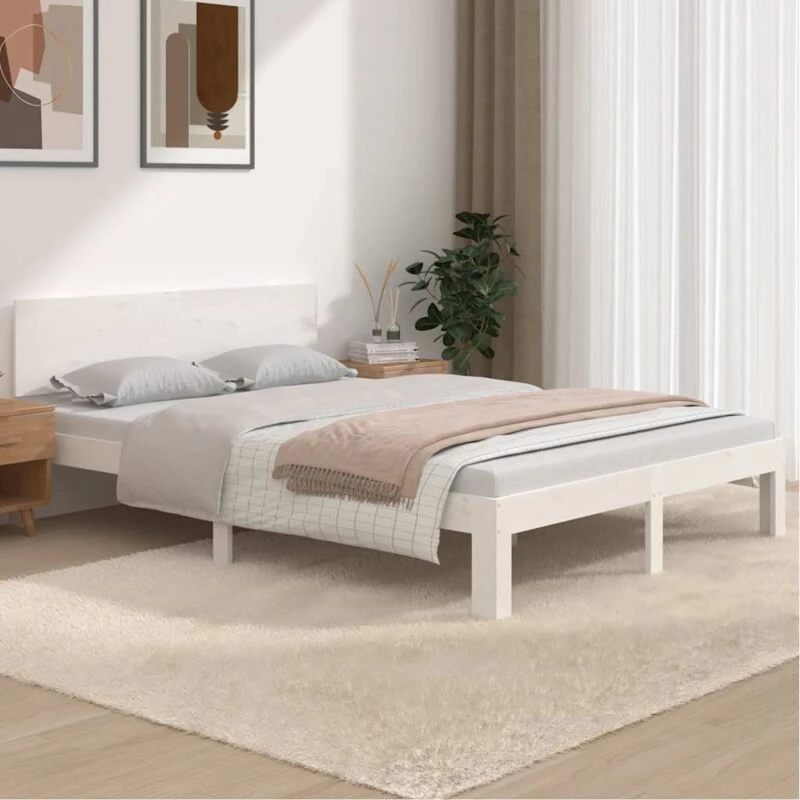 Image of VIDAXL Bed Frame without Mattress White 150x200cm King Size Vidaxl 8720286879870