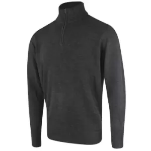 Image of Island Green Supersoft 1/4 Zip Knit - Dark Charcoal Marl - L