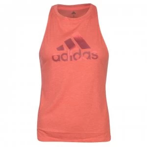 Image of adidas Womens Boxy Badge of Sport Tank Top - Shock Red Mel