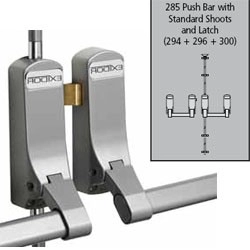 Image of Exidor 285A/SD Adjustable Push Bar for Rebated Double Doors to suit Steel Doors